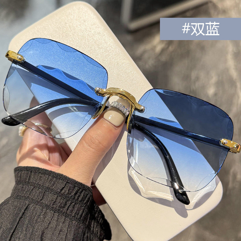 Wholesale Frameless Cut Edge Trendy Fashion Anti-ultraviolet Sunglasses